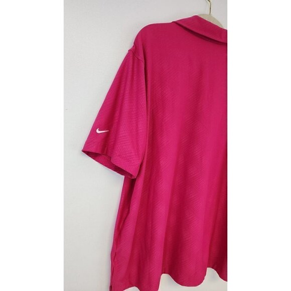 Men's Hot Pink Dri Fit Nike Golf Shirt Large - Picture 7 of 8